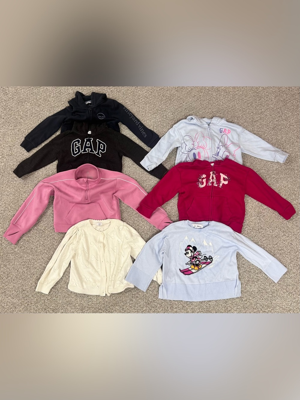 7 Piece Toddler Girl Size 4T Sweatshirt/Sweater Bundle